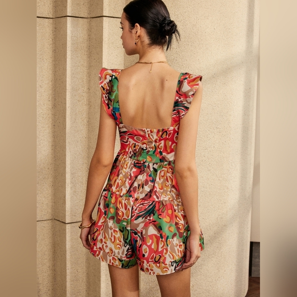 Summer Ruffle Romper in Multicolor - Picture 2 of 4